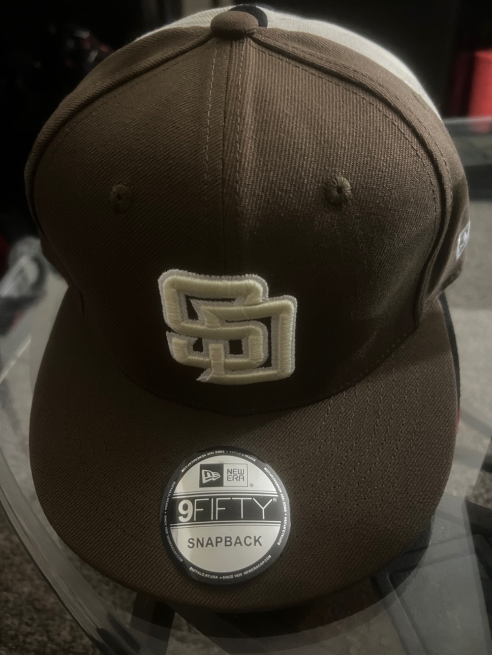 New Era Brown and Cream 9FIFTY Snapback with Raised SD Logo